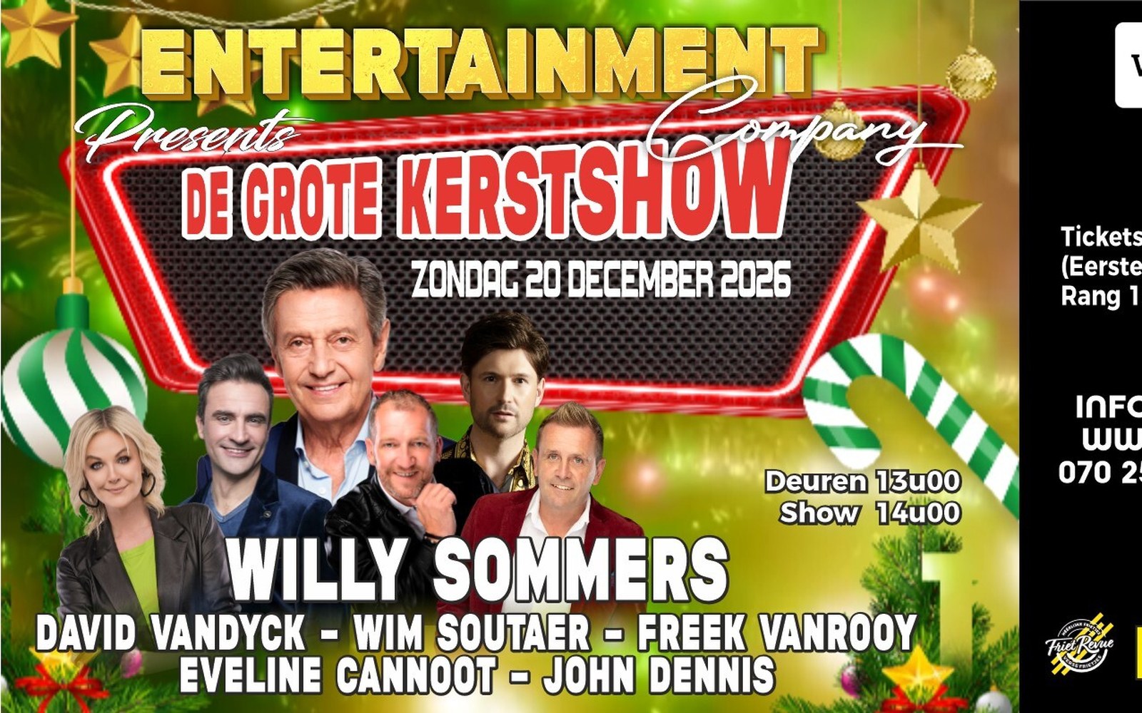 Affiche van De Grote Kerstshow 2026 met Willy Sommers